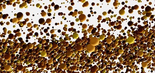 Floating spheres, abstract background, gold, brown, texture, design element