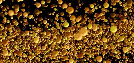 Abstract background of golden spheres. Perfect for luxury, elegance, or technology themes.