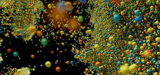 Abstract background of vibrant, exploding spheres. Perfect for energy, technology, or creativity.