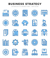 Collection of Business Strategy 25 Two Color Icons Pack.