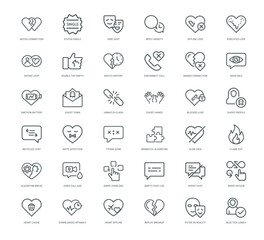 relationship issues digital age communication breakdown collection outlined icons