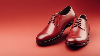 Premium Derby Shoes Displayed with Clean Solid Background for Branding and Marketing Focused Fashion Product Banner Background