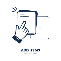 Add item, new entry, create new, insert data, plus sign, add more, include item, add content. Vector Illustration