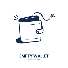 Empty wallet, wallet, money, empty purse, lost money, poor finance, wallet void, money gone. Vector Illustration