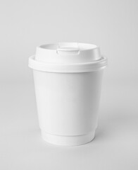 White coffee cup isolated on white background with clipping path