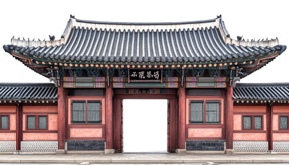 Fototapeta premium chinese temple architecture isolated on transparent background