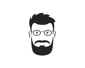 png moustache illustration fashion style portrait logotype swirl man goatee symbol curl beard vector black icon design







