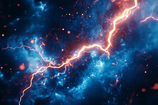 Energy beam in the background of space.