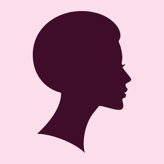 Lady Head Silhouette Minimal Design