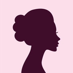 Female Side Profile Silhouette Art