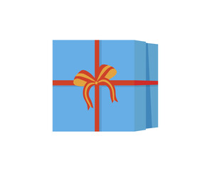 png gift box cartoon celebration ribbon flat present birthday paper packing icon illustration holiday red surprise vector christmas

