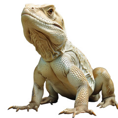 Obraz premium A light colored iguana on black ground