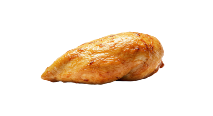 Minimalist image of roasted chicken breast with a luminous light effect making it appear radiant