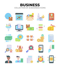 Collection of 25 Business Icons. Finance. Marketing. and eCommerce