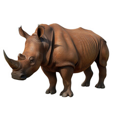 Fototapeta premium A rhinoceros standing on black background