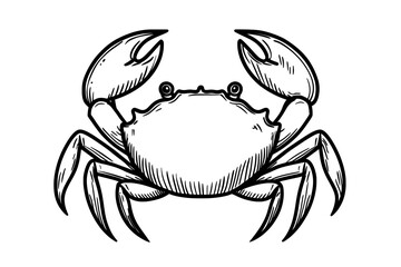 A crab's black silhouette featuring intricate claws and body is perfect for ocean-inspired designs