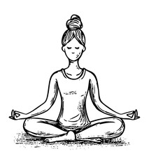 Wellness and mindfulness are represented by the silhouette of a person meditating in a peaceful and serene environment