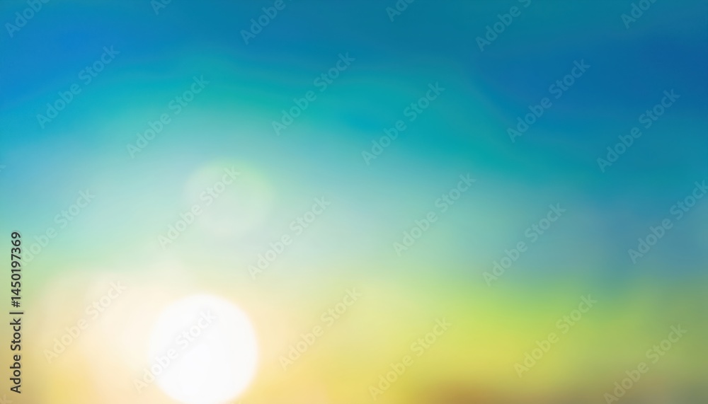 Poster sunlit gradient background with blue to yellow tones ideal for web design, branding, print layouts, 