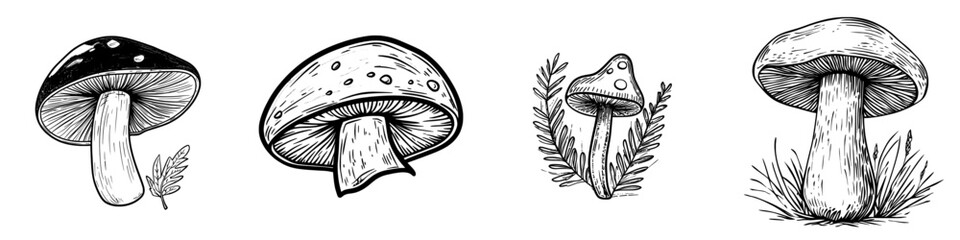 The mushroom icon represents autumn and fall forest harvest food as a modern isolated icon, symbolizing Thanksgiving holiday and autumn nature with the mushroom cep, penny bun, porcino or porcini,