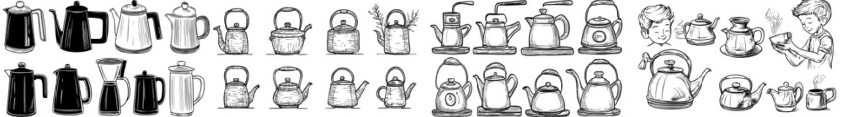 The design of cartoon decorative glass and ceramic teapots and kettles is available, along with vintage, modern, and Japanese dishware for tea, and modern teapot sets for kitchens or cafes