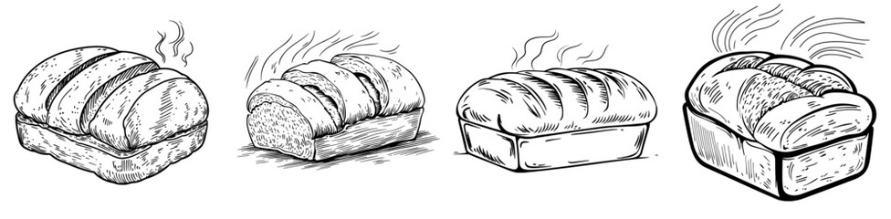 Modern hot steaming just baked rye bread represents a symbol of Germany as a bakery food product from a stone oven