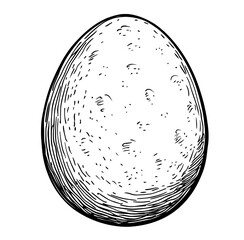 An eco-friendly poultry farm is represented by a modern natural graphic design element, which is an isolated cartoon quail egg with a spotted bird's egg and a beige shell