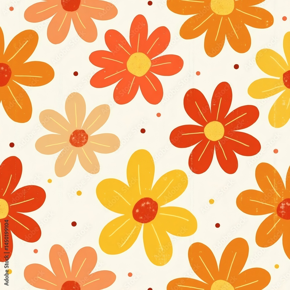 Aufkleber a vivid floral pattern featuring an array of colorful blooms against a neutral backdrop. the flowers