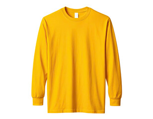 Yellow long sleeve isolated on transparent background. yellow sweatshirt in png format