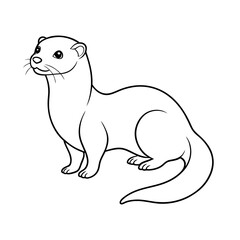 European Otter Minimalist Animal Vector Drawing