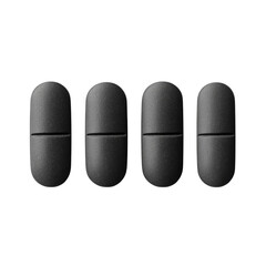 Pharmaceutical tablets aligned in a row, conceptualizing wellness and medical interventions on clean field