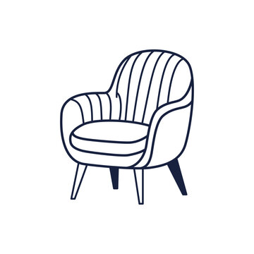 recommend clip art: Comfortable Armchair Outline Modern Furniture