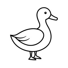 Mallard Duck Outline Line Art Vector Drawing