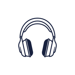 Stylish Headphones Outline Gadget Illustration