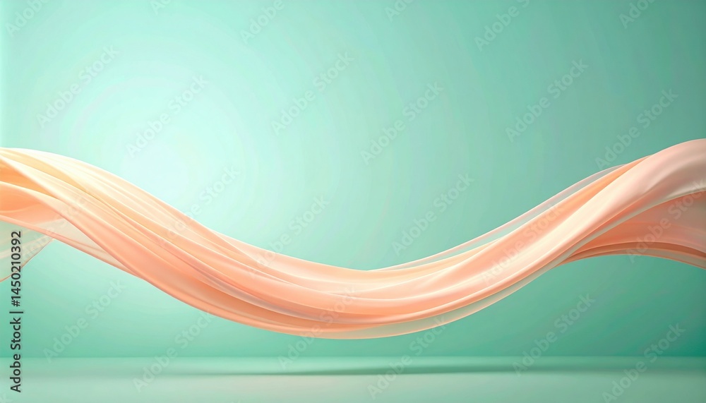 Poster dynamic flow of soft textures studio setting abstract art calm environment curved viewpoint visual s