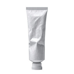 Empty white tube mockup standing isolated on transparent background. White oil paint packaging design mockup in png format.
