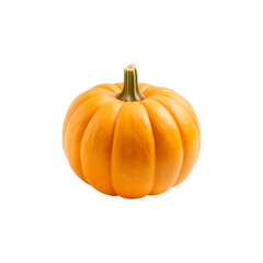 Obraz premium Single Small Orange Pumpkin Isolated on a transparent background
