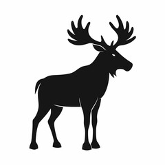 Obraz premium moose Vector icon illustration silhouette Graphics design image white background
