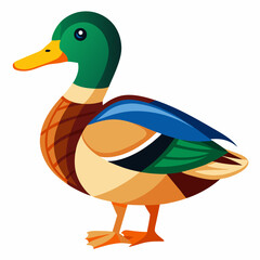 duck on white Vector icon illustration silhouette Graphics design image white background