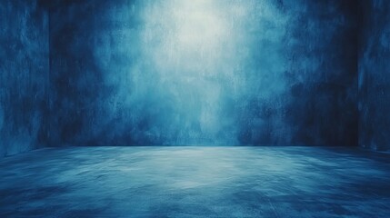 Dramatic Blue Studio Background Concrete Room Interior Design Texture Wall Photography Backdrop Grunge Modern Elegant Moody Deep Blue Color Space Empty Room dark cool    