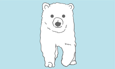 歩くシロクマ　線画