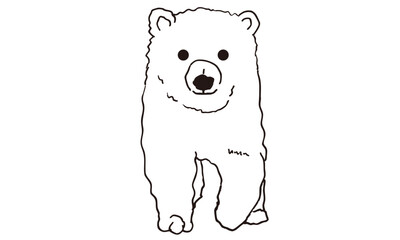 歩くシロクマ　線画