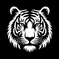 Tiger face silhouette black vector design