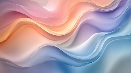Abstract flowing pastel waves in soft colors.  Fluid, smooth transitions of light hues, creating a sense of movement and gentle curves