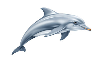 Playful jumping dolphin image on clean white background