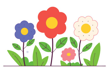 Each flower made from a tight clustered cloud of small soft dots forming a round bloom shape