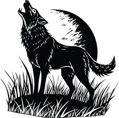 "Wolf Silhouette Vector Collection Featuring Howling, Tribal, and Wilderness Scenes for Logos, Tattoos, and Outdoor Art"