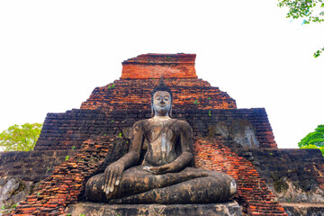 Sukhothai budha statue at Sukhothai historical park of Sukhothai province, Thailand, Asia.