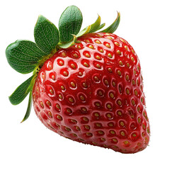 Fresh strawberry close up with leaves on black background for healthy eating and summer fruit...