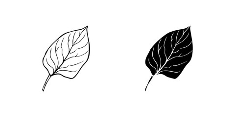 Obraz premium A minimalist vector icon set depicting leaves, perfect for nature and eco friendly designs.