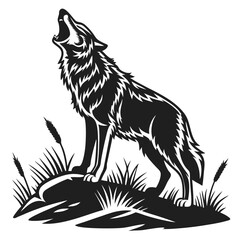 "Wolf Silhouette Vector Collection Featuring Howling, Tribal, and Wilderness Scenes for Logos, Tattoos, and Outdoor Art"